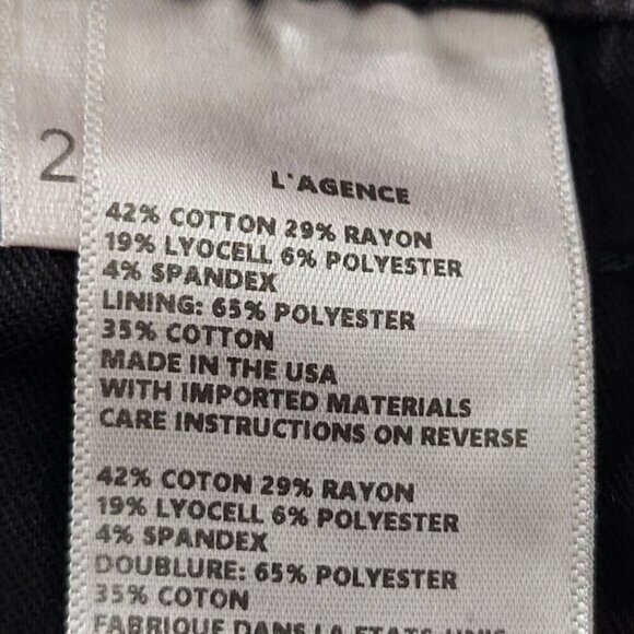 2/$50 NWOT L'Agence High Rise Skinny Tall Black Jeans Size 25 - Picture 4 of 7